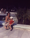 Надежда Ивановна Гутовская (Фомичёва) с сыном Алексеем, отпуск на Чёрном море, Гагры, август 1985