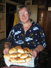 Надежда Ивановна Гутовская (Фомичёва) с пирожками, самая заботливая, нежная и добрая, трудолибивая и хорошая, самая светлая и благожелательная, а кроме того самая-самая лучшая мама в мире, лето2010